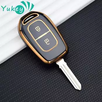 ТПУ чехол для ключей автомобиля брелок для Renault Kwid Traffic символ для Dacia Sandero Logan Duster 2016 2017 2018 аксессуары в виде ракушек чёрный