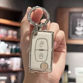 Чехол для брелока из ТПУ с блестящим шнурком для чехла для брелока для Peugeot 207 307 308 407 3008 5008 807 Expert Partner Citroen C2 C3 чёрный