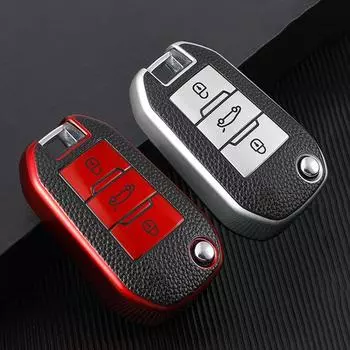 ТПУ кожаный автомобильный складной откидной чехол для ключей защитный чехол-держатель сумка для Citroen CACTUS C4L для Peugeot 508 301 2008 3008 408 аксессуары красный