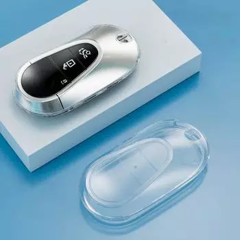 TPU прозрачный чехол для автомобильного ключа для Mercedes Benz 2024 CS Class W206 W223 S350 C260 C300 S400 S450 S500 защитный чехол для ключа прозрачный белый