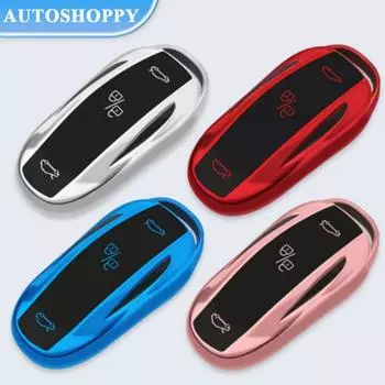 ТПУ смарт-чехол для автомобильных ключей, брелок для Tesla Model S, модель 3, модель Y, чехол для ключей, сумка, держатель, аксессуары, протектор Model X красный