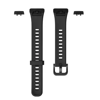 TPU Watch Strap Replacement Watchband Portable Bracelet for Huawei Band 6/Honor Band 6 Black
