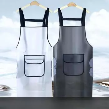 TPU водонепроницаемый и маслостойкий фартук для парикмахерской прозрачный кулинарный пояс карман рабочая одежда можно вытирать руки модный фартук