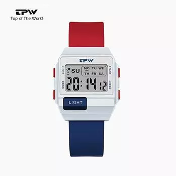 TPW Новые цифровые спортивные часы унисекс водонепроницаемые электронные наручные часы унисекс военные дата противоударные часы чёрный