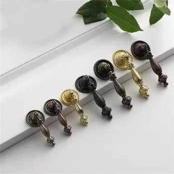 Тяга шкафа Привлекательная коррозионностойкая цинковая мебельная ручка Дверная ручка шкафа L золотистый