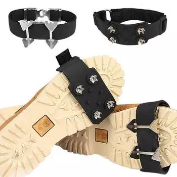 Тяговые шипы для зимней обуви, застежка с регулируемой лентой, противоскользящая на льду A