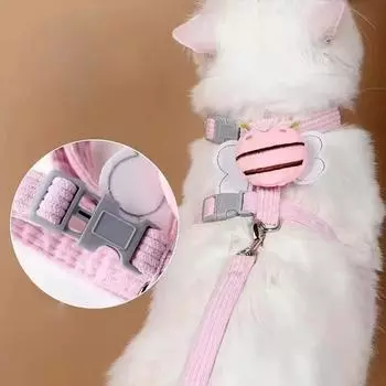 Тяговый трос шлейка для прогулок с кошкой, собакой, жилет, мультяшный регулируемый уличный шлейка, набор для пчелы, собаки, сетка, собака для маленьких и средних домашних животных, ювелирные изделия, аксессуары S зелёный