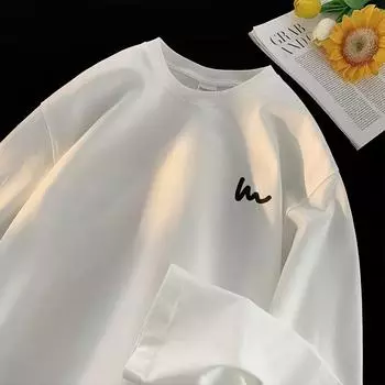 Тяжелая футболка с длинными рукавами, мужская новая модная брендовая рубашка с внутренней нижней частью, верхняя одежда в стиле ретро для пар M