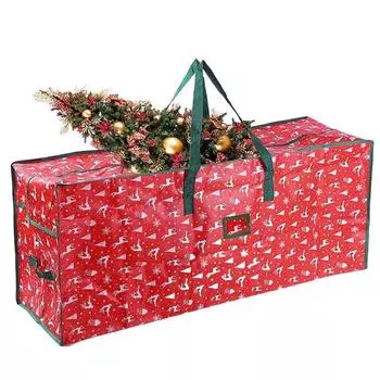 Тяжелая пластиковая сумка для хранения рождественской елки для дома красный