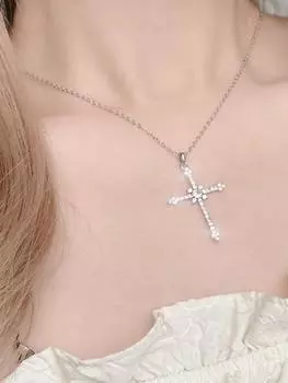 Тяжелая промышленность бриллиантовое ожерелье женский дизайн ключичная цепочка One Size