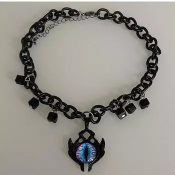 Тяжелая промышленность Devil s Eye Dark Wind Niche Splicing Neck Chain Hip Hop Collarbone Chain Mens Collarbone Collarbone Mens Design Womens High-end Couple Jewelry