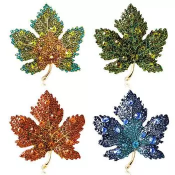 Тяжелая промышленность Кристалл Кленовый лист Брошь Женская Роскошная Простая Брошь Дизайн Sense Костюм Булавка Аксессуары