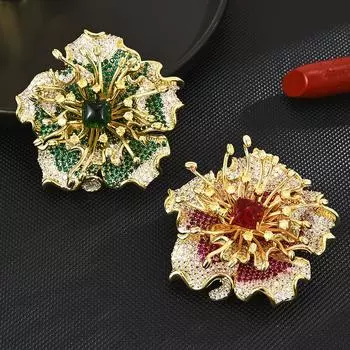 Тяжелая промышленность микро-инкрустированная цветная циркониевая брошь высокого класса темпераментная цветочная булавка вечернее платье аксессуары роза корсаж женский подарок красный