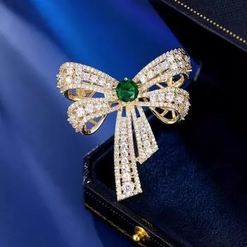 Тяжелая промышленность, роскошь, высококачественное зимнее пальто, куртка, аксессуары, многоцелевая фиксированная одежда, инкрустированная медью, цирконий, бант, брошь красный