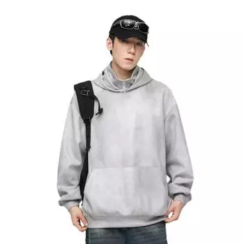 Тяжелая простая однотонная толстовка с капюшоном для мужчин на осень свободный американский модный бренд универсальный повседневный пуловер топ M