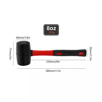 Тяжелая резиновая киянка, двухсторонний бытовой мини-молоток, многофункциональный ручной инструмент, 8/12/16/24 унции, деревянная киянка