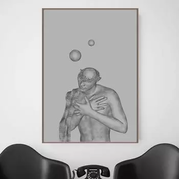 Тяжелые мысли, абстрактные черно-белые художественные принты, настенные картины, современные скандинавские фигуры, линии, постеры для гостиной, домашний декор, фотографии 21x30cm No Framed белый