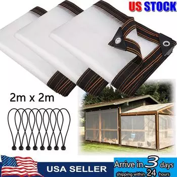 Тяжелый брезентовый чехол 2м x 2м, водонепроницаемый, устойчивый к ультрафиолетовому излучению, устойчивый к разрывам и выцветанию, уличный брезент для кемпинга на крыше, садоводства на патио 2m x 2m