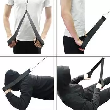 Тяжелый фитнес-ремешок на руку, бицепс, трицепс, веревочный ремень для тяжелой атлетики, бодибилдинга, силовых тренировок, крепление тянущегося троса чёрный
