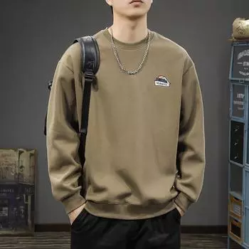 Тяжелый круглый вырез ретро свитер мужской трендовый высококачественный вышитый топ свободный большой размер пуловер M