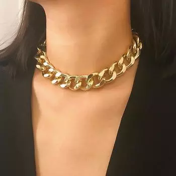 Тяжелый металл цепочка ожерелье панк шея цепь женская мода ювелирные изделия женские золотой
