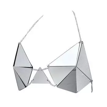 Тяжелый металл ромб боди цепочка нишевый дизайн панк-рок бюстгальтер модные аксессуары для тела серебряный