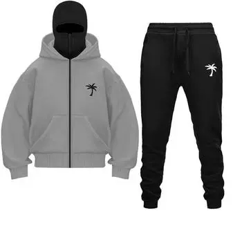 Тяжелый ретро мужской английский мужской комплект с капюшоном пуловер толстовка хип-хоп сращивание Y2k винтажная зимняя уличная одежда топы для пар S