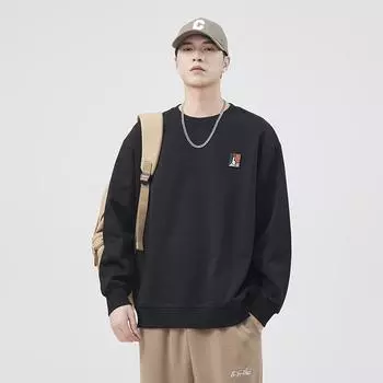 Тяжелый свитер с круглым вырезом мужской сезонный американский трендовый бренд вышитый свободный повседневный топ мужской M