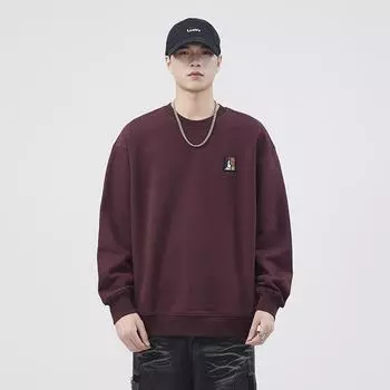 Тяжелый свитер с круглым вырезом мужской сезонный американский трендовый бренд вышитый свободный повседневный топ мужской M