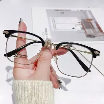 TR90 Box Полка для бровей Деловая мужская трендовая плоская линза без степени может быть оснащена близорукостью в стиле ретро Anti-blue lens