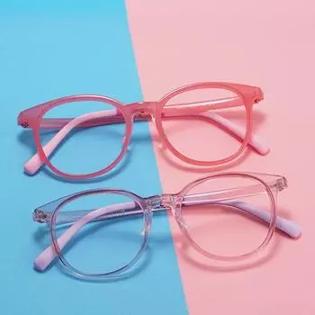 Tr90 Детская оправа гибкая и устойчивая к падениям двухцветная силиконовая носовая накладка милые цветные очки для близорукости 5001B розовый