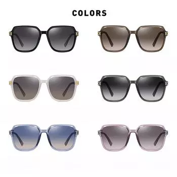 TR90 квадратные солнцезащитные очки Ins в большой оправе, женские поляризационные солнцезащитные очки TAC с пластиной, модные солнцезащитные очки Tide