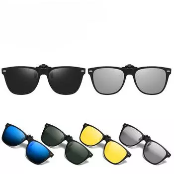 TR90 поляризованные солнцезащитные очки с клипсой женские переворачивающиеся солнцезащитные очки с изменением цвета очки ночного видения для вождения as picture