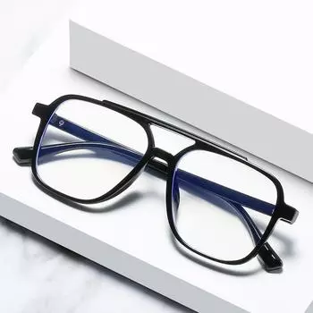 Tr90 Прозрачная ретро-двухлучевая оправа для очков Мужская большая оправа Большое лицо Плоское зеркало Женский прилив Литературный и художественный с близорукостью New product