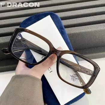 TR90 Square Ladies Reading Glasses Ultra-light Large Frame Anti-blue Light Optical Prescription Glasses Frame Female YC1279 CHINA&0