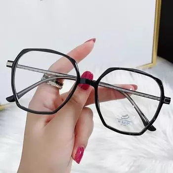 TR анти-синий свет артефакт плоские очки для макияжа модные большие квадратные оправы со вставками дужки очки для близорукости Anti blue light