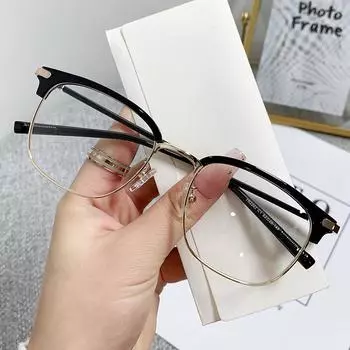 Tr Eyebrow Frame Glasses Retro Casual Anti-Blue Glasses Can Be Equipped With Myopia Flat Light Glasses Frame 2202