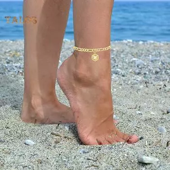 TR женский браслет с подвеской в виде заглавной буквы от A до Z, браслет на ногу, цепочка на ногу L