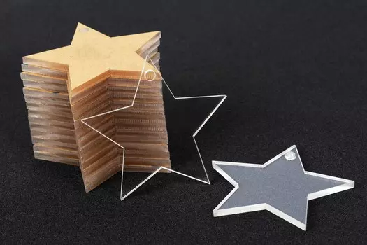 Traceease 2 дюйма в форме звезды с отверстием прозрачный акриловый орнамент пустой прозрачный брелок подвески для поделок своими руками проекты 2 x 2 inches чистый