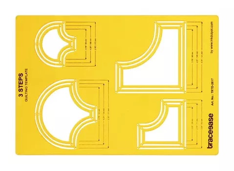 Traceease 2 Shapes Quilting Template Stencils DIY Quilt Sewing Machine Ruler Quilting Tools, 3 Different Sizes Each 13.93 x 9.4 inches жёлтый