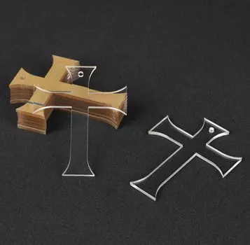 Traceease 3 дюймовая крестообразная форма с отверстием, прозрачный акриловый орнамент, пустой прозрачный брелок, подвески для поделок, проекты сделай сам 2.5 x 3 inches чистый