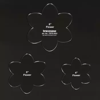 Traceease, 3 шт., шаблон для аппликации в форме цветка, 4 дюйма, 5 дюймов, 6 дюймов, шаблоны для лоскутного шитья, сделай сам, для шитья, толщина 1,8 дюйма Pack of 3 чистый