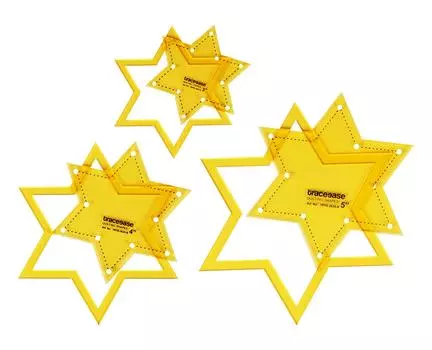 Traceease 6,point Star Quilting Template Stencils Set Of 3- 3 /4 /5 inches DIY Sewing Quilt patchwork templates for Quilting-SG 3-5 Inches жёлтый