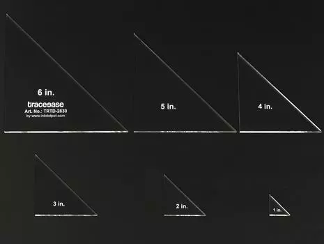 Traceease 6 шт прямоугольные треугольные геометрические шаблоны шаблонов 1 2 3 4 5 6 дюймов DIY трафаретная линейка для геометрических измерений -- 1 8 толщина