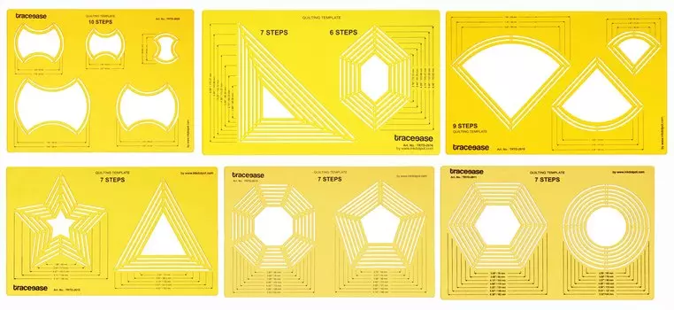 Traceease 6 шт. шаблон для квилтинга трафарет, DIY стеганая швейная машина правитель набор инструментов для квилтинга для офиса и Pack of 6 Pieces жёлтый