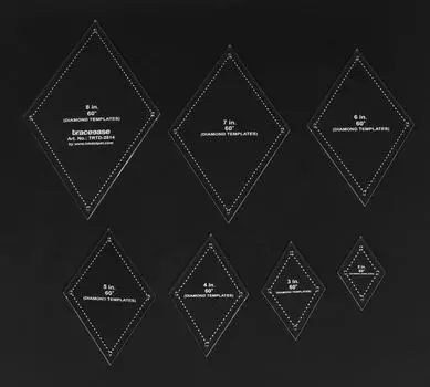 Traceease 7 шт. Алмазный стеганый шаблон для аппликации 2 дюйма 3 дюйма 4 дюйма 5 дюймов 6 дюймов 7 дюймов 8 дюймов DIY Швейные шаблоны для лоскутного одеяла для квилтинга -- 1 8 дюймов толщиной Pack of 7 чистый