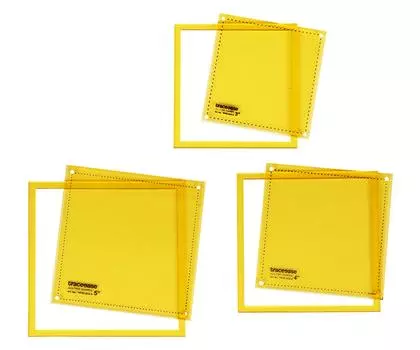 Traceease 90 degree angle Square Quilting Template Stencils Set Of 3, 3 /4 /5 inches DIY Sewing Quilt patchwork templates for Quilting-D6 3-5 Inches жёлтый