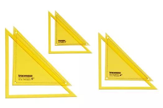 Traceease 90 Degree Right triangle Quilting Template Stencils Set Of 3, 3 /4 /5 inches DIY Sewing Quilt patchwork templates for Quilting-LG 3-5 Inches жёлтый
