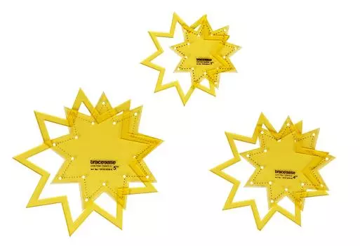 Traceease 9,point Star Quilting Template Stencils Set Of 3- 3 /4 /5 inches DIY Sewing Quilt patchwork templates for Quilting-FK 3-5 Inches жёлтый
