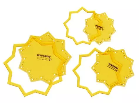 Traceease 9,point Star Quilting Template Stencils Set Of 3- 3 /4 /5 inches DIY Sewing Quilt patchwork templates for Quilting-0M 3-5 Inches жёлтый